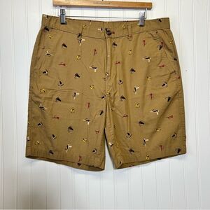 Vintage Eddie Bauer Fly Fishing pattern shorts 35W 100 percent cotton